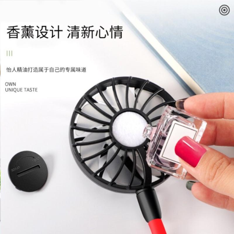 慧多多 挂脖子小风扇懒人迷你随身便携usb充电运动静音头戴式挂脖风扇桌面办公室宿舍手持折叠电风扇小型 强劲静音【三档风力调节+360度自由旋转】经典黑