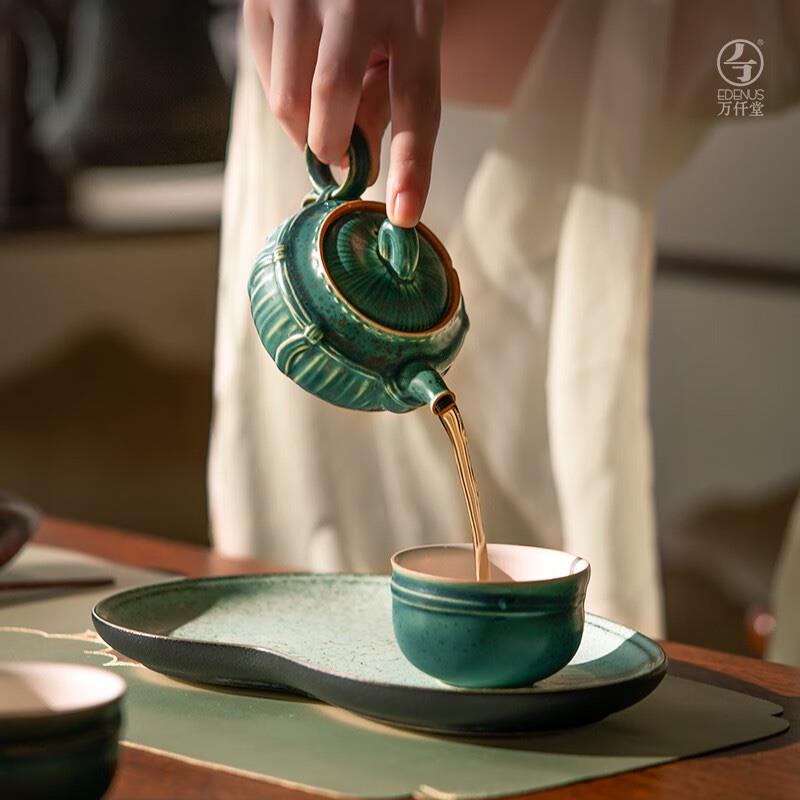 万仟堂（Edenus）功夫茶具套装 陶瓷高档茶盘整套茶具高档礼盒