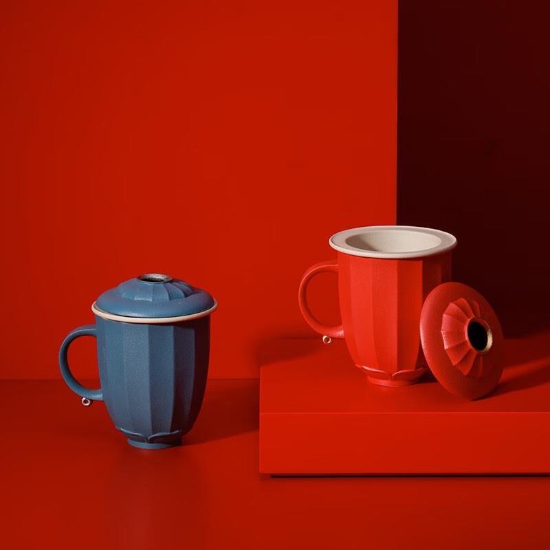 万仟堂（Edenus）高档茶杯 陶瓷功夫茶杯泡茶杯简中式送伴手礼盒 鸿运高照办公杯